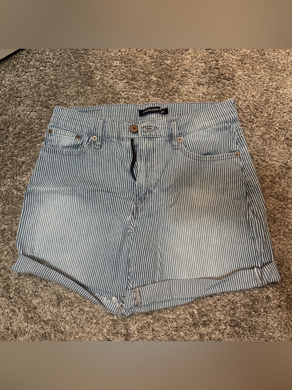 Women’s Blue Striped Cotton Shorts